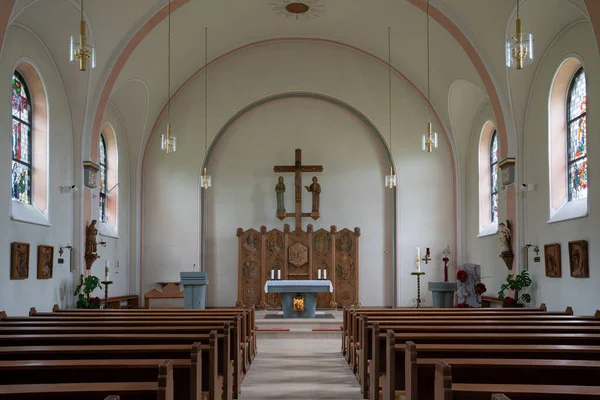 Schmallenberg Duitsland Juni 2020 Zicht Door Het Hoofdgangpad Van Parochiekerk — Stockfoto