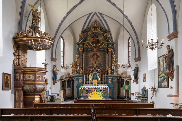 Schmallenberg Tyskland Juni 2020 Utsikt Över Kyrkans Huvudgång Saint Gertrudis — Stockfoto