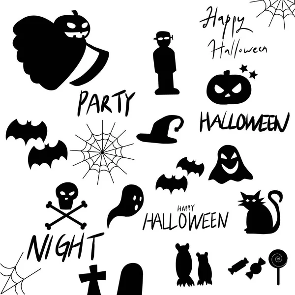 Vektör sorunsuz simge Cadılar Bayramı için ayarla. Kabak, hayalet, yarasa ve diğer öğeleri Halloween Tema.