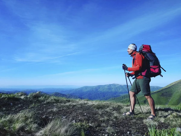 Caminhada Verão Islândia Com Mochila Tenda — Fotografia de Stock