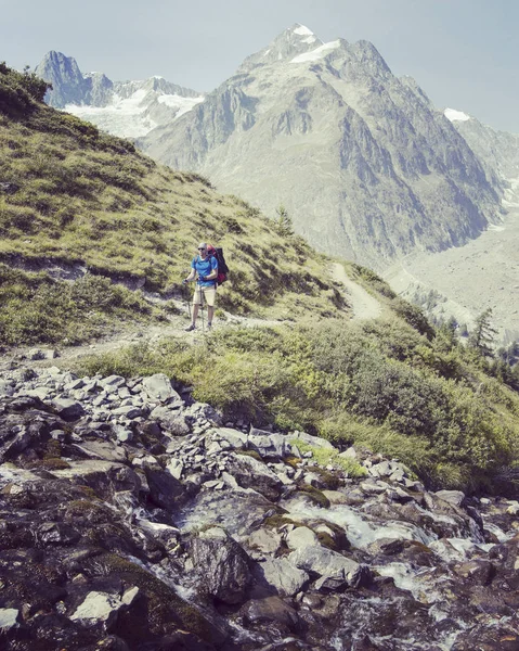 Tour Mont Blanc Unique Trek Approximately 200Km Mont Blanc Can — Stock Photo, Image