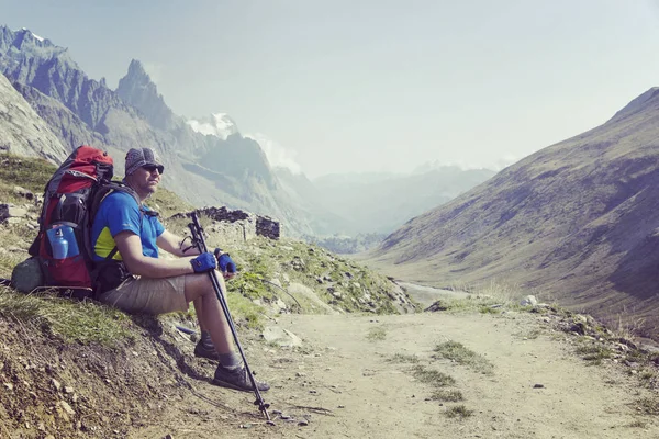 Tour Mont Blanc Uma Caminhada Única Aproximadamente 200 Torno Mont — Fotografia de Stock