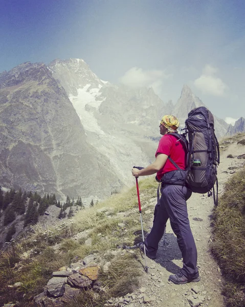 Tour Mont Blanc Уникальный Маршрут Длиной Около 200 Вокруг Mont — стоковое фото