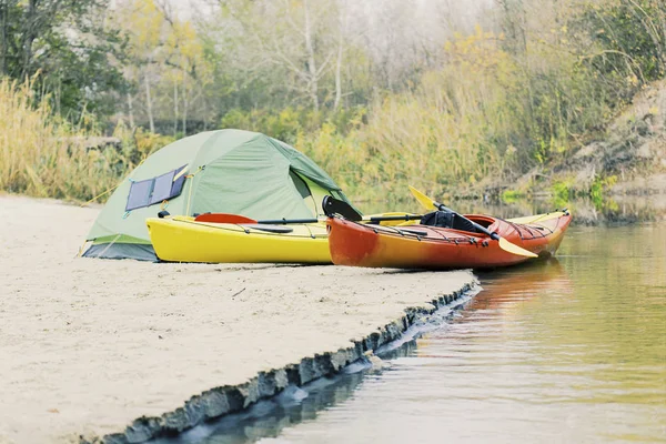 Kayak Sur Lac Concept Photo Sport Kayak Sur Côte Lac — Photo