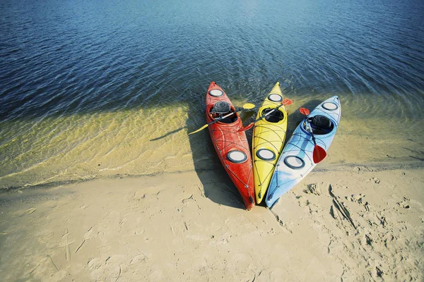 Kayak Sur Lac Concept Photo Sport Kayak Sur Côte Lac — Photo
