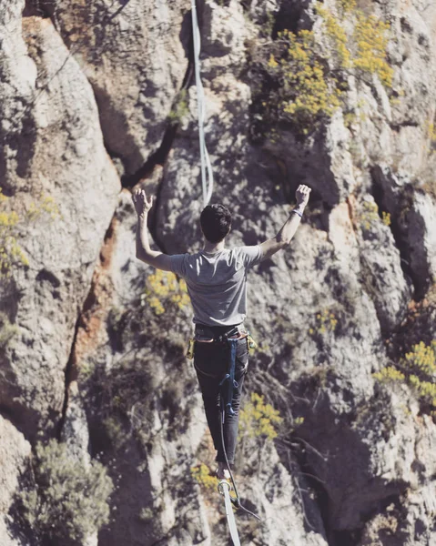 Caminar Por Una Línea Cielo Carnaval Turco Highline Antalya —  Fotos de Stock