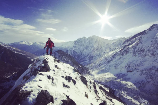 Caminhante Caminhada Região Himalaia Manaslu Nepal — Fotografia de Stock