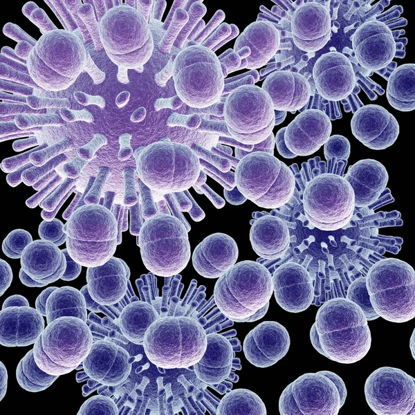 Renderizado Células Bacterianas — Foto de Stock