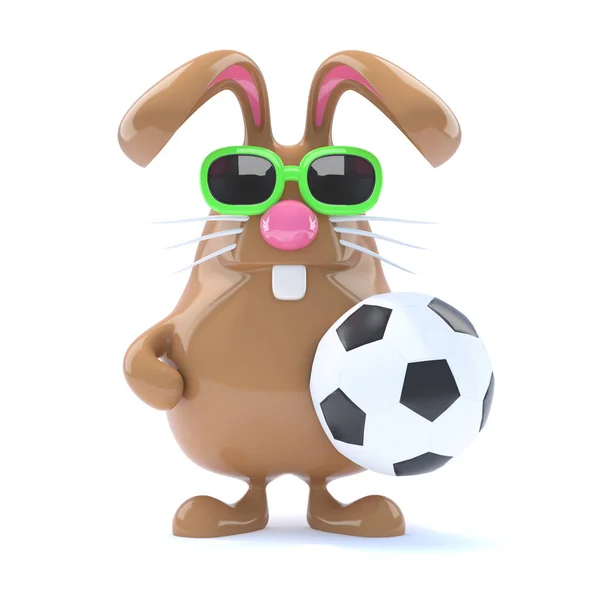 축구와 토끼의 렌더링 — 스톡 사진