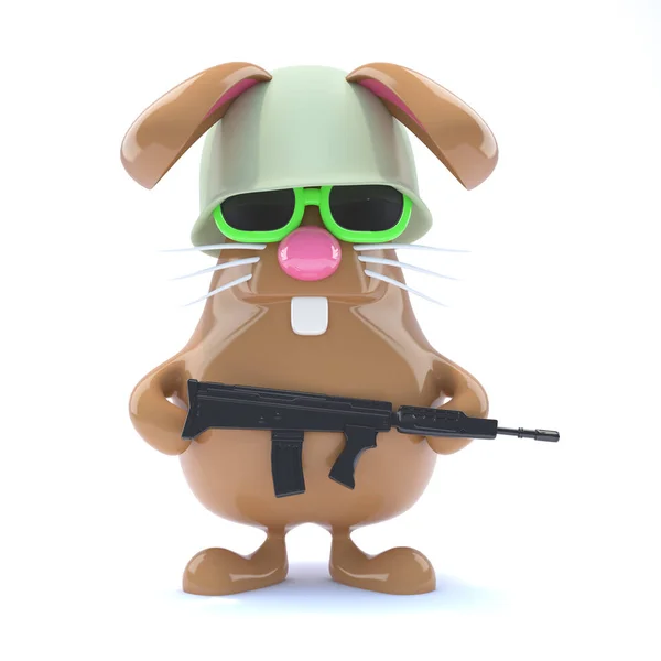 Representación Conejo Vestido Como Soldado —  Fotos de Stock