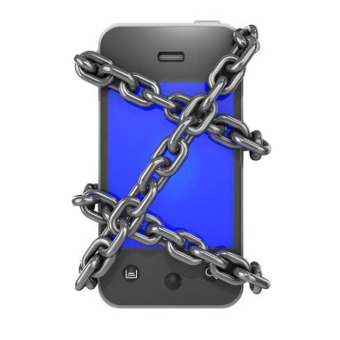 3D render kadar zincirleme bir akıllı telefon