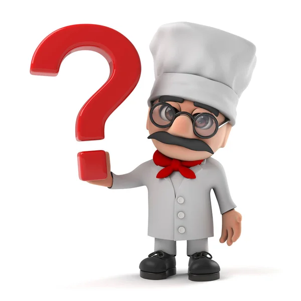 Renderização Desenho Animado Engraçado Italiano Pizza Chef Personagem Segurando Ponto — Fotografia de Stock
