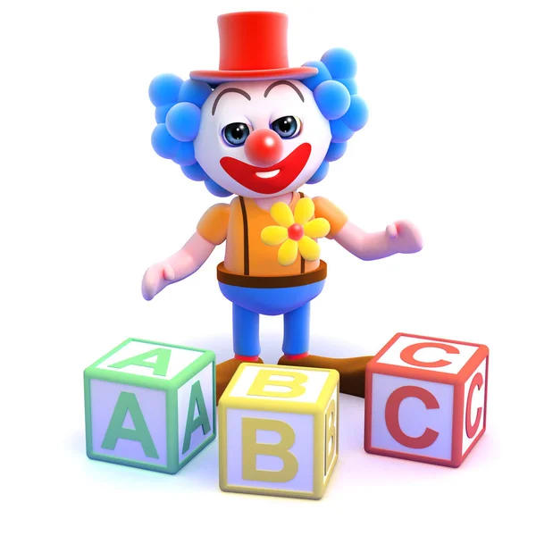 Rendu Clown Avec Des Blocs Alphabet — Photo