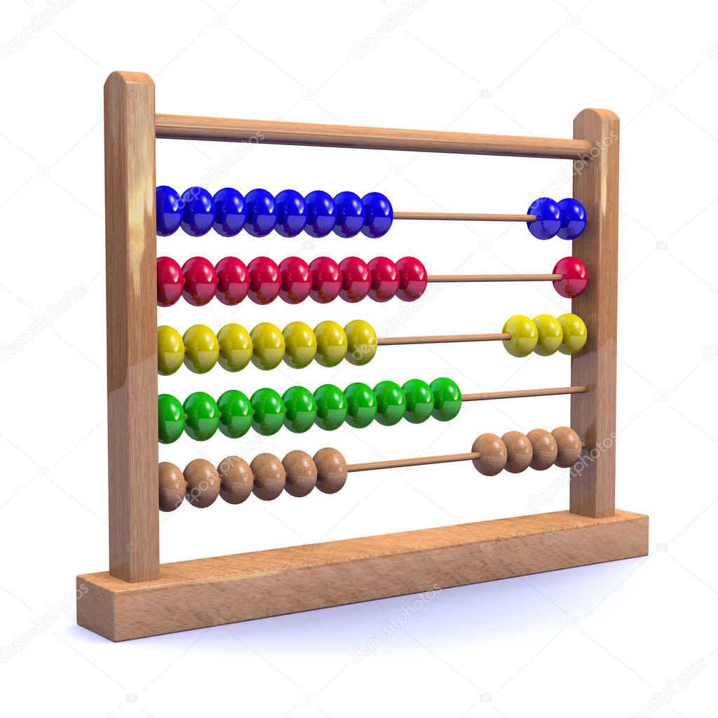 3d render of a wooden abacus