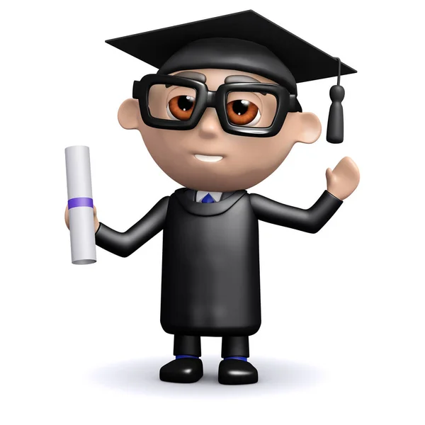 Renderização Graduado Titular Diploma — Fotografia de Stock