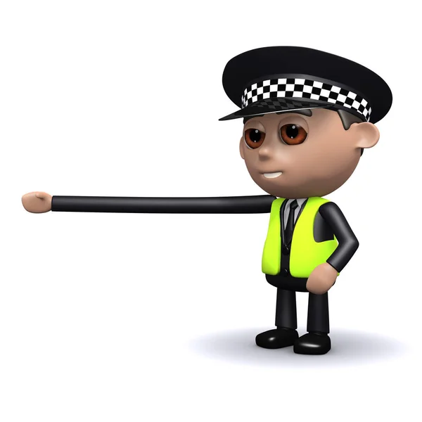 Render Police Officer Reaches Out Long Arm Law — Stock Photo, Image