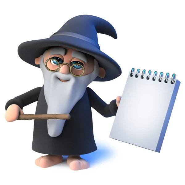 Render Van Een Grappige Cartoon Karakter Voor Tovenaar Van Wizard — Stockfoto