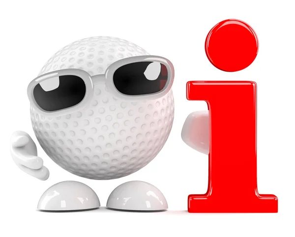 情報シンボルとゴルフ ボールの レンダリング — ストック写真