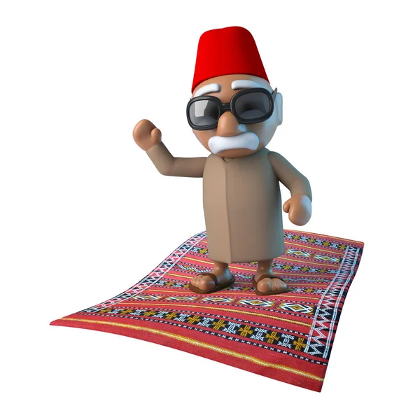Darstellung Eines Marokkaners Auf Einem Fliegenden Teppich — Stockfoto