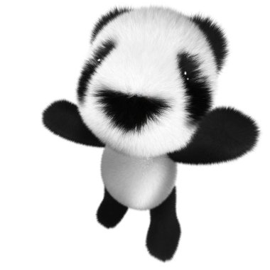 mutlu bir şekilde tezahürat komik karikatür bebek ayı panda karakterin 3D render