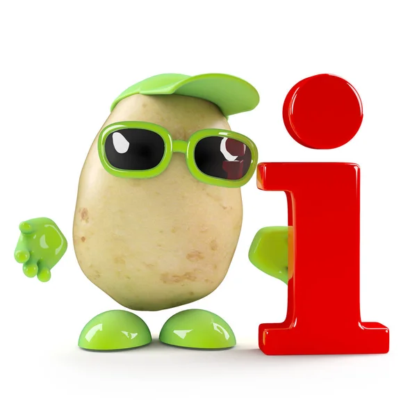 Render Potato Information Symbol — Stock Photo, Image