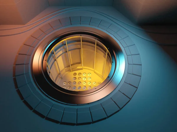 bir nükleer reaktör çekirdek kritik erime içinde 3D render