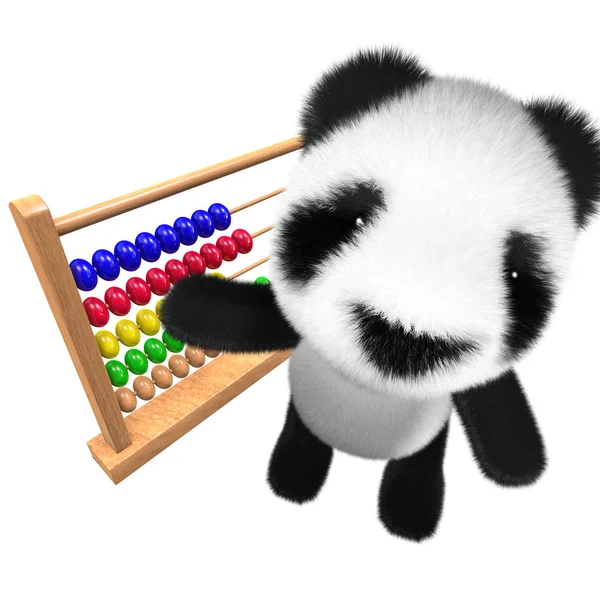 Render Söta Och Roliga Baby Panda Bear Karaktär Spelar Med — Stockfoto