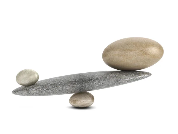 Render Unequal Stones Balancing — Stock Photo, Image