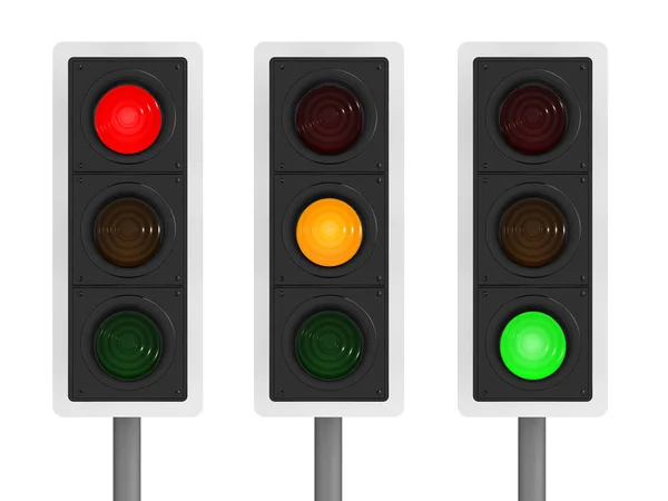 Render Traffic Lights Different Lighting Conditions — Stock Photo, Image