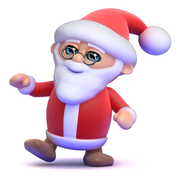 Render Papai Noel Dançando Alegremente — Fotografia de Stock