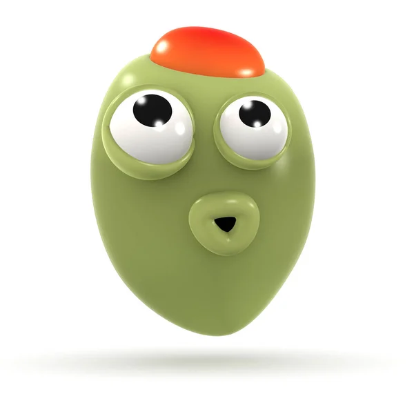 Render Surprised Stuffed Olive — Stock Photo, Image