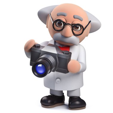 Bir kamera kullanarak 3d bilim adamı karakteri