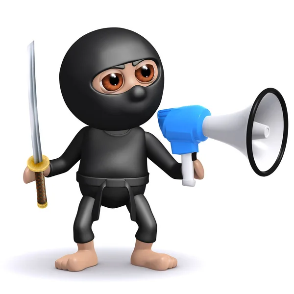 3d Ninja megaphone — 스톡 사진