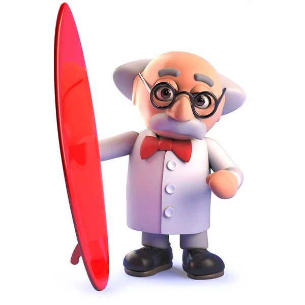 Szalony karykatura postać w 3D z jego deski surowej — Zdjęcie stockowe