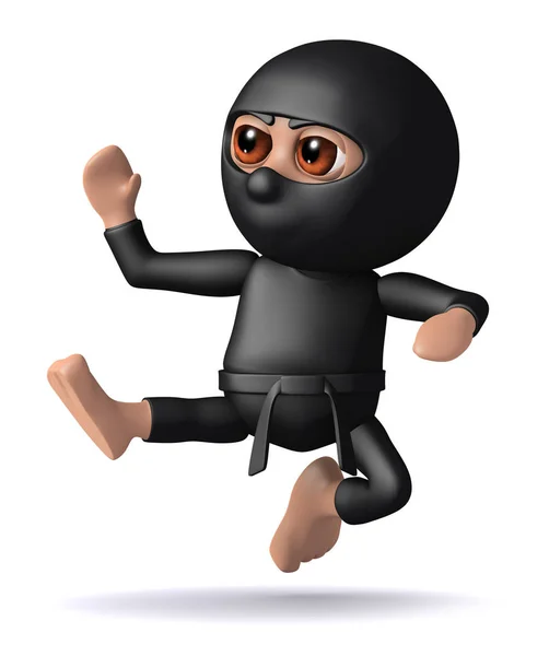 3d Ninja kick — 스톡 사진