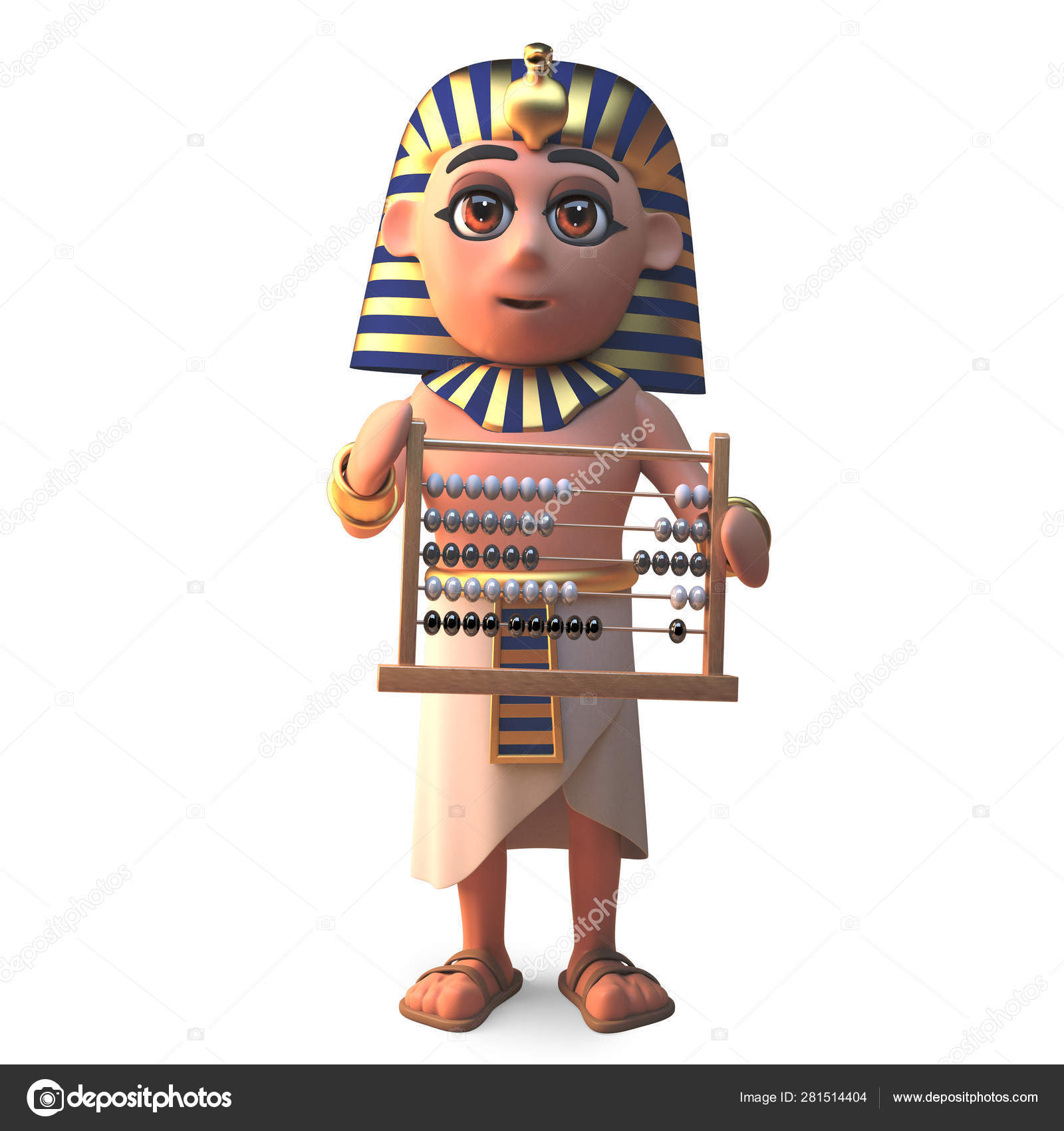 Egyptian pharaoh Tutankhamen holding an abacus, 3d illustration Stock Photo by ©3dalia 281514404 Egyptian pharaoh Tutankhamen holding an abacus, 3d illustration Stock Photo by ©3dalia 281514404