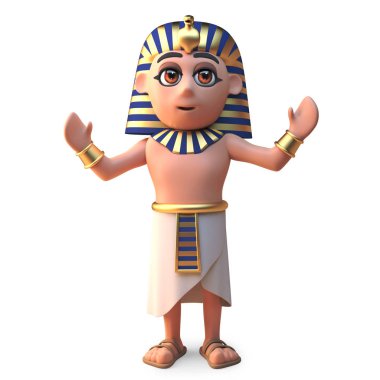 Bir tezahürat Mısır firavunu Tutankhamun, 3d illüstrasyon