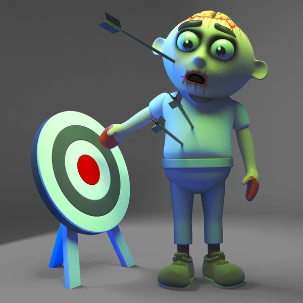 Undead zombie monster is not the target fool! 3d illustration — Stock Photo, Image