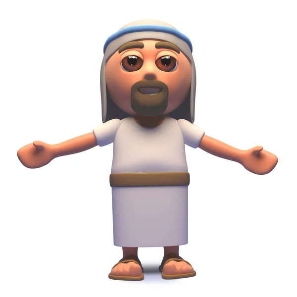 Svatý Ježíši Kriste, syn Boží s roztaženýma rukama, 3D ilustrace — Stock fotografie