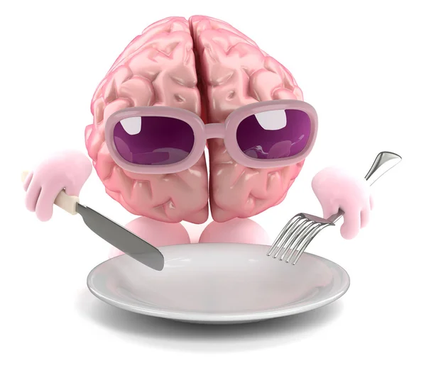 3d cerebro alimentos —  Fotos de Stock