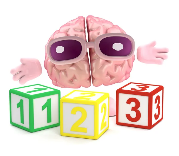 3D Brain leert wiskunde — Stockfoto