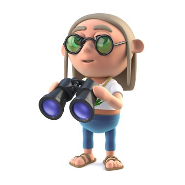 3D Hippy Stoner dürbün bir çift vardır