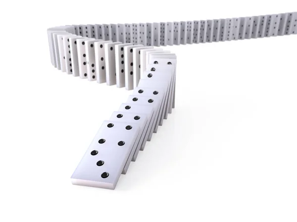 3d Falling chain of dominos — Stock Photo, Image