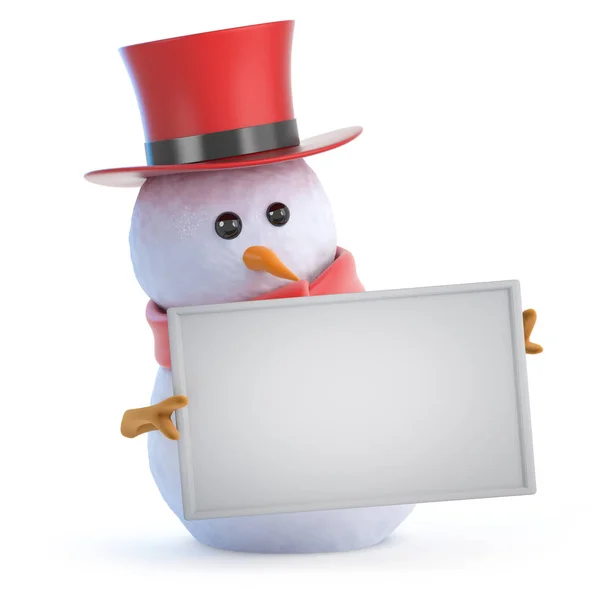 Banner de boneco de neve 3d Posh — Fotografia de Stock