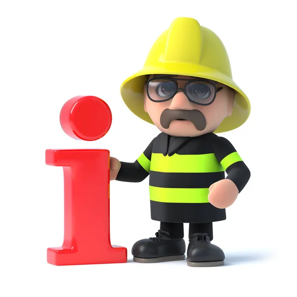 3D tűzoltó van info — Stock Fotó