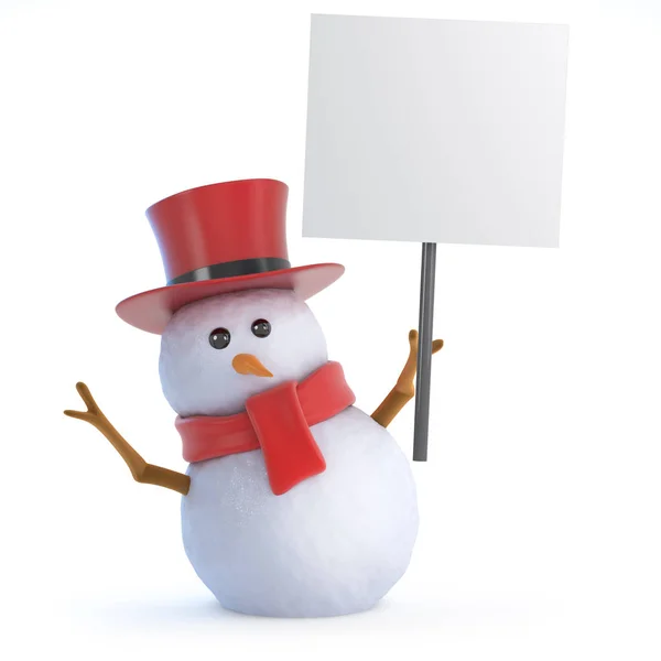 3D Posh Snowman afisz — Zdjęcie stockowe