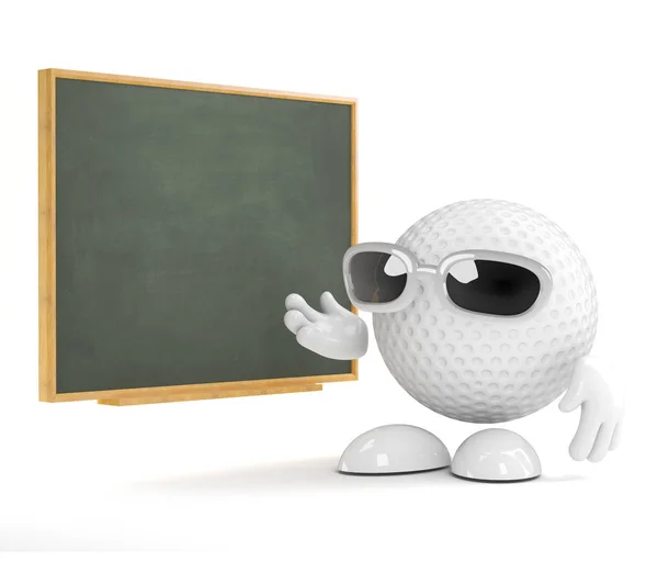 3d м'яч для гольфу вчить на дошці — стокове фото