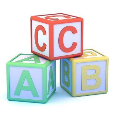 3D alfabe blokları