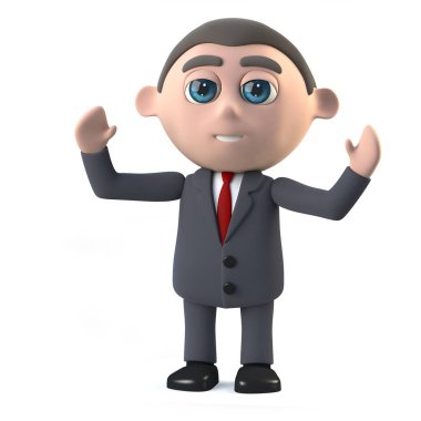 3D Işadamı alkış