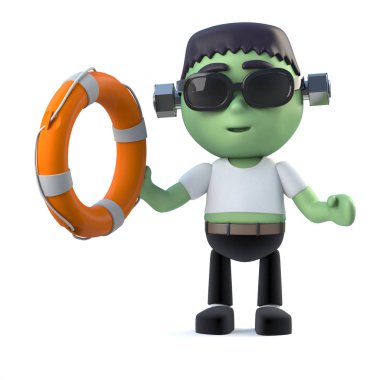 3D çocuk Frankenstein canavar kurtarma geliyor